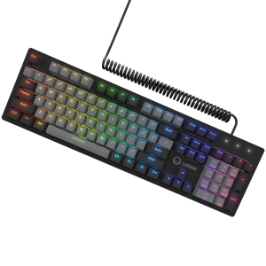 LORGAR Azar 514, Wired mechanical gaming keyboard, RGB backlight, 1680000 color variations, 18 modes, keys number: 104, 50M clicks, linear dream switches, spring cable up to 3.4m, ABS plastic+metal, magnetic cover, 450*136* 39mm, 1.17kg, black, EN layout