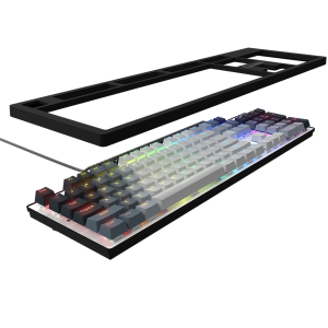 LORGAR Azar 514, Wired mechanical gaming keyboard, RGB backlight, 1680000 color variations, 18 modes, keys number: 104, 50M clicks, linear dream switches, spring cable up to 3.4m, ABS plastic+metal, magnetic cover, 450*136* 39mm, 1.17kg, white, EN layout