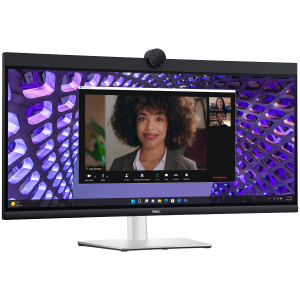 Monitor LED Dell P3424WEB Curved Video Conferencing 34", 3440x1440 WQHD, IPS Antiglare, 21:9, 1000:1, 300 cd/m2, 8ms/5ms, 178/178, DP, HDMI, 2xUSB-C (DP/PD), USB-B, 2xUSB 3.2, RJ-45, 2x5W Speakers, Cam, Mic, Tilt, Swivel, Height Adjust, 3Y