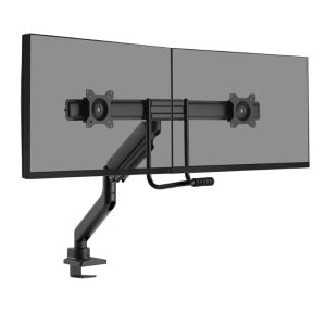 Stand Neomounts by NewStar Screen Desk Mount 2 screens (topfix clamp & grommet) for 2 Monitor Screens, Black