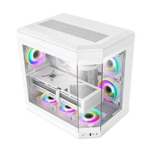Gamemax кутия Case ATX - HYPE White - Addressable RGB