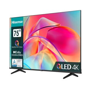 Телевизор Hisense 75" E7KQ, 4K Ultra HD 3840x2160, QLED, Quantum Dot, HDR 10+, HLG, Dolby Vision, DTS Virtual X, Smart TV, WiFi 5GHz, WiFi Direct, BT, Anyview Cast, 3xHDMI, 2xUSB, LAN, CI+, DVB-T2/C/S2, Black