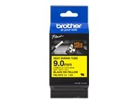 BROTHER Heat Shrink Tube Black on Yellow 9.0mm