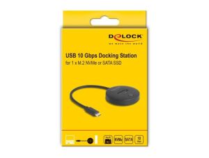 Докинг станция Delock, USB-C - M.2 NVMe / SATA SSD, 10 Gbps