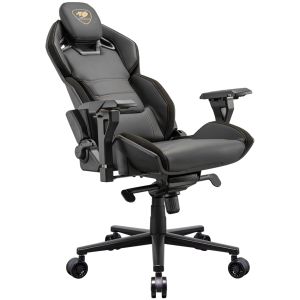 COUGAR Chair Hotrod Royal, Hyper-Dura leatherette, Micro suede-like texture, 150º Reclining, Piston Lift Height Adjustment, RocX, 4D Adjustable Armrest,Plus-Size Wheels, Class 4 Gas Lift Cylinder,