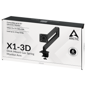 Desk Mount Monitor Arm ARCTIC X1-3D, 13"-49", 10 kg, Black