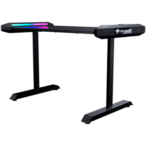 COUGAR Mars 120 Gaming Desk, USB 3.0 x 1/ USB 2.0 x 1/ 3.5mm Audio jack x 2/RGB button, 1250x810x740(mm), Ergonomic & Scratch Resistant Gaming Space, Carbon Fiber Texture, Multifunctional Design, Dual-sided ARGB, Welded Steel Frame, Maximum Stability