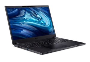 Лаптоп Acer Travelmate TMP215-54-76M5, Core i7 1255U, (up to 4.70Ghz, 12MB), 15.6" FHD AG IPS, 16GB DDR4, 512GB NVMe SSD, HDD upgrade kit, Intel UMA, HD camera with shutter, TPM 2.0, Micro SD card reader, FPR, Wi-Fi 6AX, BT 5.0, KB, Linux, Black+AOPEN QH1