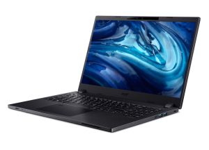 Лаптоп Acer Travelmate TMP215-54-76M5, Core i7 1255U, (up to 4.70Ghz, 12MB), 15.6" FHD AG IPS, 16GB DDR4, 512GB NVMe SSD, HDD upgrade kit, Intel UMA, HD camera with shutter, TPM 2.0, Micro SD card reader, FPR, Wi-Fi 6AX, BT 5.0, KB, Linux, Black+AOPEN QH1
