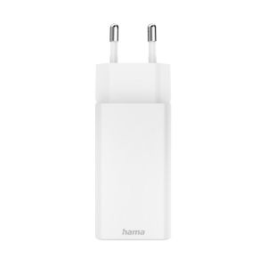 Hama Fast Charger, GaN, 2x USB-C, Mini Charger, PD, 65 W, 201994