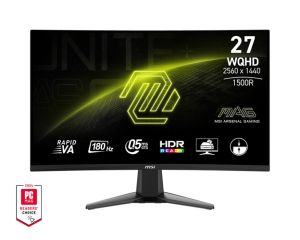 Монитор MSI MAG 27CQ6F, 27", Rapid VA, 180Hz, 0.5ms, WQHD 2560x1440, FreeSync, VRR, Console mode, CEC, Night Vision, Anti-Flicker, LBL, 300 nits, 5000:1, 100M:1, 1x Display Port (1.4), 2x HDMI (2.0b), Headphone out, Tilt, FRAMELESS, VESA