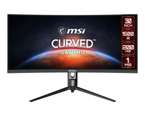 Монитор MSI Optix MAG301CR2, 29.5", 200Hz, 1ms, VA, 2560x1080, 21:9, Curved 1500R, Freesync Premium, Gaming OSD, Mystic Light, Anti-Flicker, LBL, 300 nits, 3000:1, 1x DP (1.2), 2x HDMI (2.0), 1x Type C (DP alt.), Earphone out, Height Adj, VESA, 9S6-3CB45H