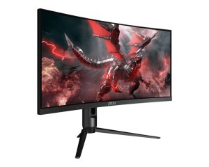 Монитор MSI Optix MAG301CR2, 29.5", 200Hz, 1ms, VA, 2560x1080, 21:9, Curved 1500R, Freesync Premium, Gaming OSD, Mystic Light, Anti-Flicker, LBL, 300 nits, 3000:1, 1x DP (1.2), 2x HDMI (2.0), 1x Type C (DP alt.), Earphone out, Height Adj, VESA, 9S6-3CB45H