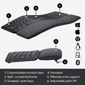 Wireless Keyboard Logitech ERGO K860