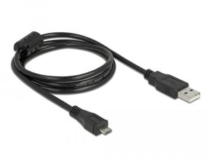 Cablu DeLock, USB-A tată - MicroUSB-B tată, USB 2.0, 1 m, Negru