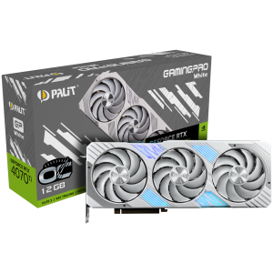 Palit GeForce RTX 4070Ti GamingPro White OC 12GB GDDR6X, 192 bit, 2310 Mhz/2670 Mhz, 1x HDMI 2.1a, 3x DP 1.4a, 3 Fan, 1x 16-pin pwr connector, recommended pwr 750W, NED407TV19K9-1043W