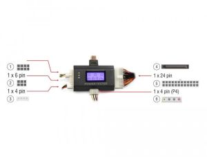 Tester de tensiune pentru sursa de alimentare DeLock, ATX, BTX, ITX