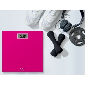 Везна Tefal PP1403V0, Premiss Pink, glass platform (30x30x2cm), 150kg /100 g, display (65x28mm), 1 battery CR 2032