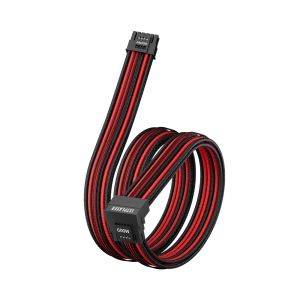 1stPlayer модулен кабел Custom Sleeved Modding Cable Black/Red - PCIe 5.0 12VHPWR M/M - FM2-B-BR