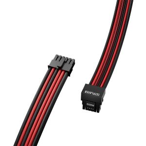 1stPlayer Custom Sleeved Modding Cable Black/Red - PCIe 5.0 12VHPWR M/M - FM2-B-BR