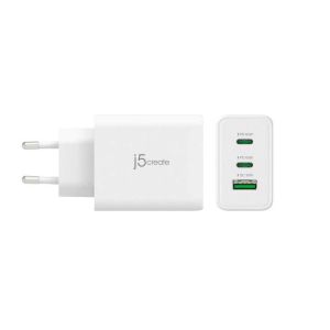 Мрежово зарядно j5create JUP3365E 65W, 3 порта, USB-C, USB-A