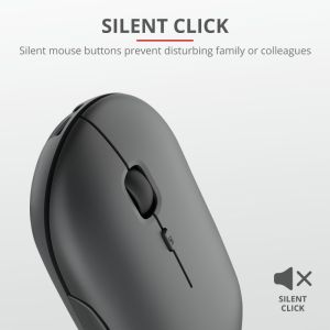 Mouse TRUST Puck Wireless & BT Rechargeable Mouse Black