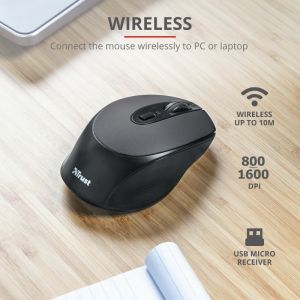 Mouse TRUST Zaya Wireless Rechargeable Mouse Black