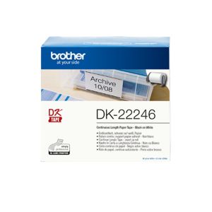 Консуматив Brother DK-22246 Continuous Paper Label Roll - Black on White, 103mm wide