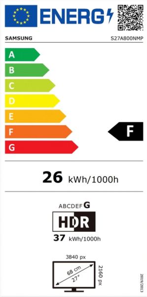 Монитор Samsung 27A800 , 27" IPS LED, 60 Hz, 5 ms GTG, 3840x2160, 300 cd/m2, 1000:1, HDR 10, Eye Saver Mode, Flicker Free, PBP, PIP, 4xUSB, Display Port 1.2, HDMI 2.0, 4x USB, Headphone Jack, 178°/178°, Black