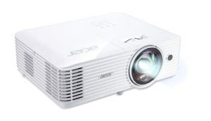 Мултимедиен проектор Acer Projector S1386WHn, DLP, Short Throw, WXGA (1280x800), 3600 ANSI Lumens, 20000:1, 3D, HDMI, VGA, LAN, RCA, Audio in, Audio out, VGA out, DC Out (5V/1A, USB-A), Speaker 16W, Bluelight Shield, 3.1kg, White