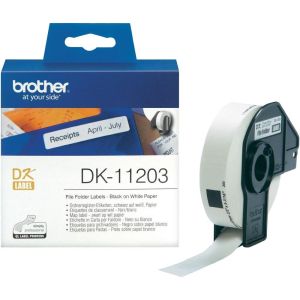 Консуматив Brother DK-11203 File Folder Labels, 17mm x 87mm, 300 labels per roll, Black on White