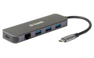 USB hub D-Link 5-in-1 USB-C Hub with Gigabit Ethernet/Power Delivery