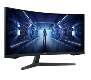 Монитор Samsung LC34G55T, 34" CURVED VA, 1000R, 165 Hz, 1 ms MPRT, 21:9, 3440 x 1440, HDR10, 250 cd/m2, 2500:1 Contrast, Mega DCR, Eye Saver, Flicker Free, FreeSync Premium, Black Equalizer, Low Input Lag, DP 1.4, HDMI 2.0, Headphone, 178°/178°, Black