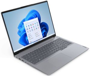 Лаптоп Lenovo ThinkBook 16 G6 AMD Ryzen 7 7730U (2.0GHz up to 4.5GHz,16MB), 32GB (16+16) DDR5 3200MHz, 1TB SSD, 16" WUXGA (1920x1200) IPS AG, AMD Radeon Graphics, 1080p&IR Cam, WLAN, BT, Backlit KB, FPR, Arctic Grey, DOS, 3Y