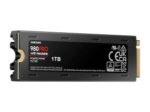 Твърд диск Samsung SSD 980 PRO Heatsink 1TB Int. PCIe Gen 4.0 x4 NVMe 1.3c, V-NAND 3bit MLC, Read up to 7000 MB/s, Write up to 5100 MB/s, Elpis Controller, Cache Memory 1GB DDR4