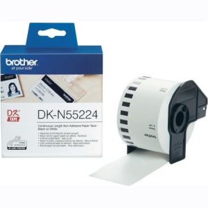 Консуматив Brother DK-N55224 Roll White Continuous Length Non-Adhesive Paper Tape 54mmx30.48M (Black on White)