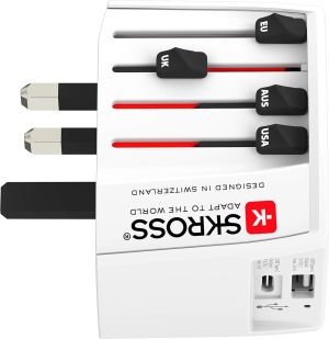 Adaptor SKROSS PRO MUV USB-A, USB-C, 1.302962, World, Alb