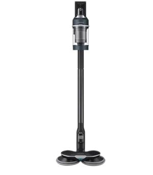 Прахосмукачка Samsung VS20A95973B/GE, Wireless vacuum cleaner with All-in-one Clean Station, Bespoke Jet One Pro Extra, Suction power 210W, Dual Brush, Spray Spinning Sweeper, Black chrome/Blue