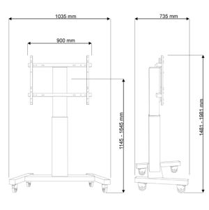 Стойка Neomounts by NewStar Motorised Mobile Floor Stand - VESA 200x200 up to 800x600