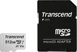 Memory Transcend 512GB microSD w/ adapter UHS-I U3 A1