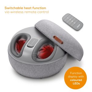 Термоподложка Beurer FM 120 Shiatsu foot massager + modern stool; Shiatsu and air pressure massage; Heat function; 3 massage programmes; 3 intensity levels of air compression massage; shoe size 46; washable and removable cover; wireless control