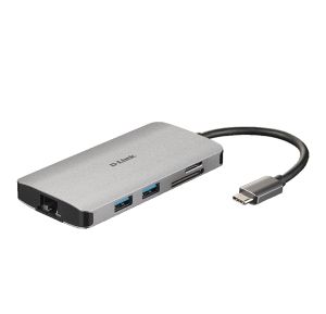 USB hub D-Link 8-in-1 USB-C Hub with HDMI/Ethernet/Card Reader/Power Delivery