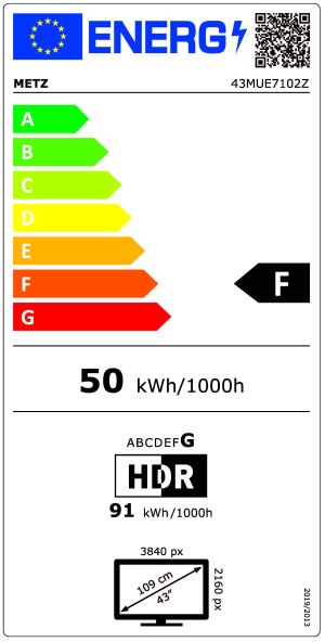 Телевизор METZ 43MUD7000Z, 43"(109 см), LED Smart TV, Google TV, UHD, Черен