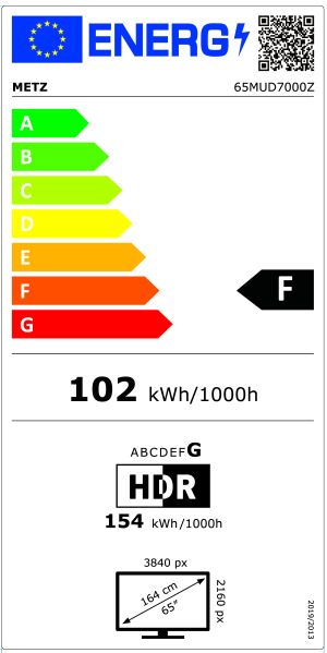 Телевизор METZ 65MUD7000Z, 65"(164 см), LED Smart TV, Google TV, UHD, Черен