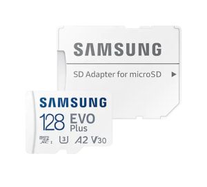 Memory Samsung 128GB micro SD Card EVO Plus with Adapter, Class10, Transfer Speed up to 160MB/s