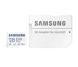 Memory Samsung 128GB micro SD Card EVO Plus with Adapter, Class10, Transfer Speed up to 160MB/s