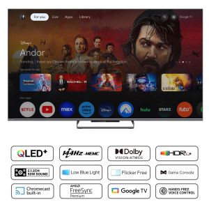 METZ QLED TV 55MQE8000Z, 55"(139 см), UHD Google TV, Dolby Vision, 144Hz