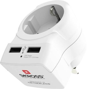 Adaptor SKROSS Europe la UK 1500280, USB, alb