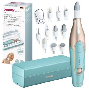 Manicure/pedicure set Beurer MP 84 Premium Manicure/pedicure set, 10 attachments, 3 speed levels, Ergonomic design and bright LED light, Lithium ion battery, with practical charging and storage case