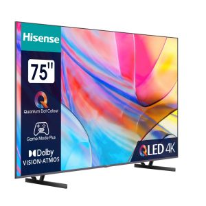 Телевизор Hisense 75" A7KQ, 4K Ultra HD 3840x2160, QLED, FALD, Quantum Dot, HDR 10+, HLG, Dolby Vision, Dolby Atmos, Smart TV, WiFi 5GHz, WiFi Direct, BT, Anyview Cast, 3xHDMI, 2xUSB, LAN, CI+, DVB-T2/C/S2, Dark Grey